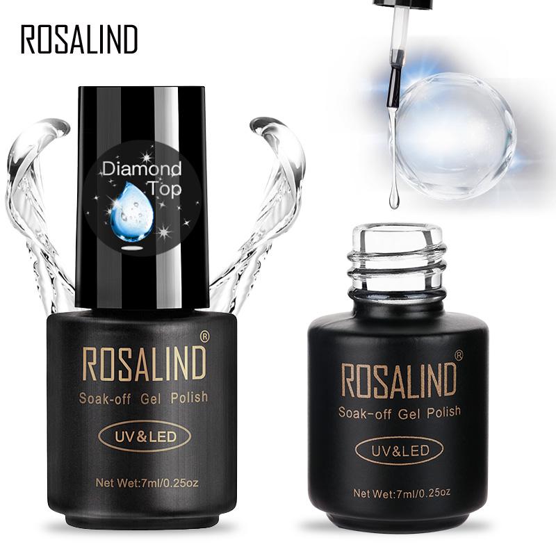 ROSALIND 7ml Gel Nail Polish Top Base Coat Diamond Transparent Long Lasting Manicure Uv Primer Gel Radtop