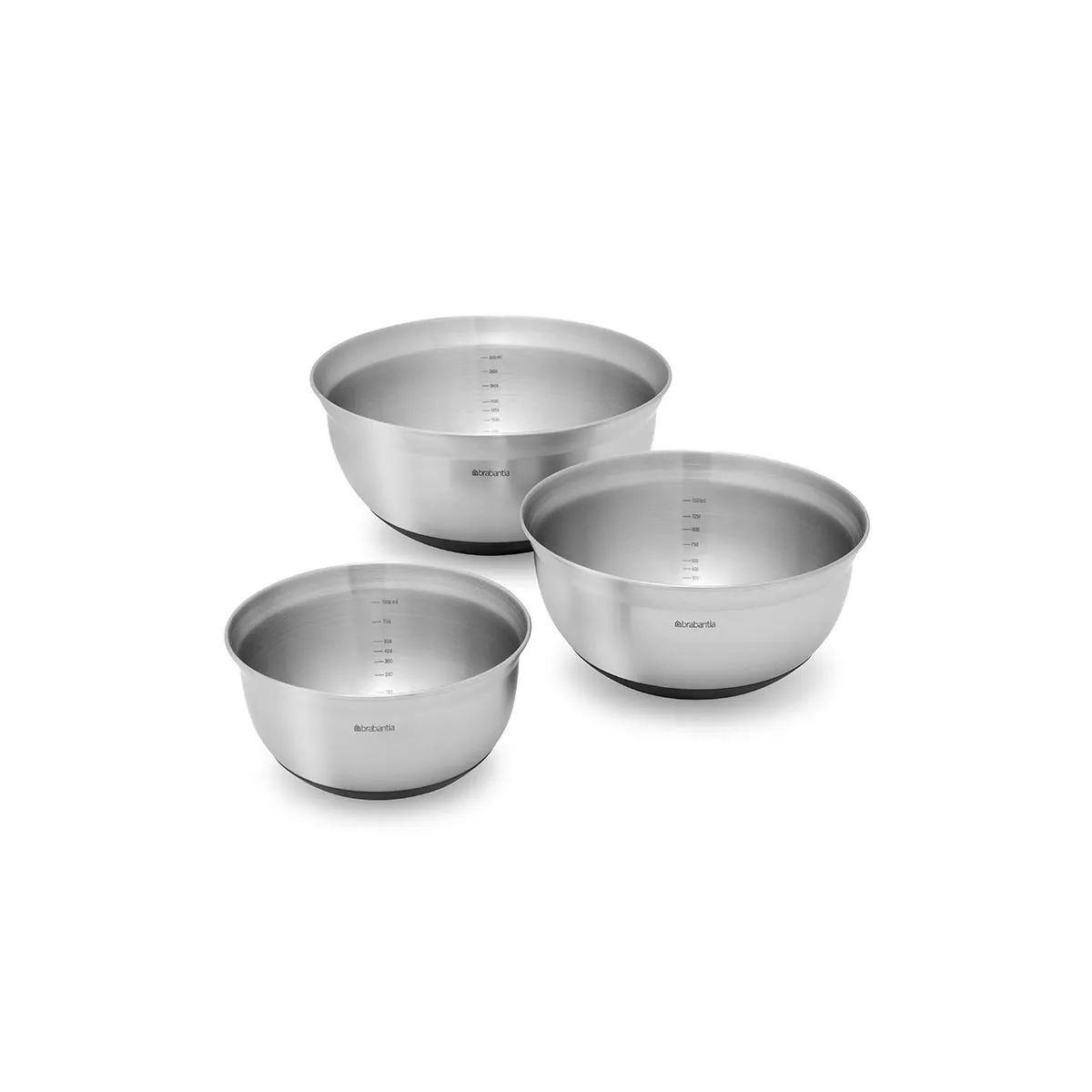 Brabantia - Matt Steel Mixing Bowls - Set of 3