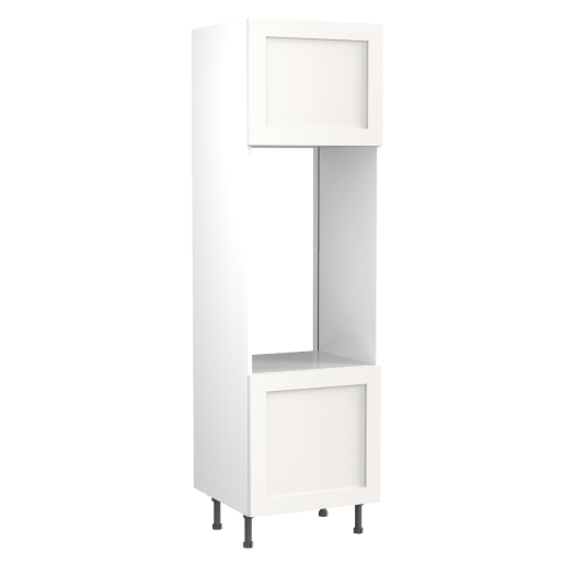 KitchenKIT Shaker 60cm Double Oven Unit- Matt White