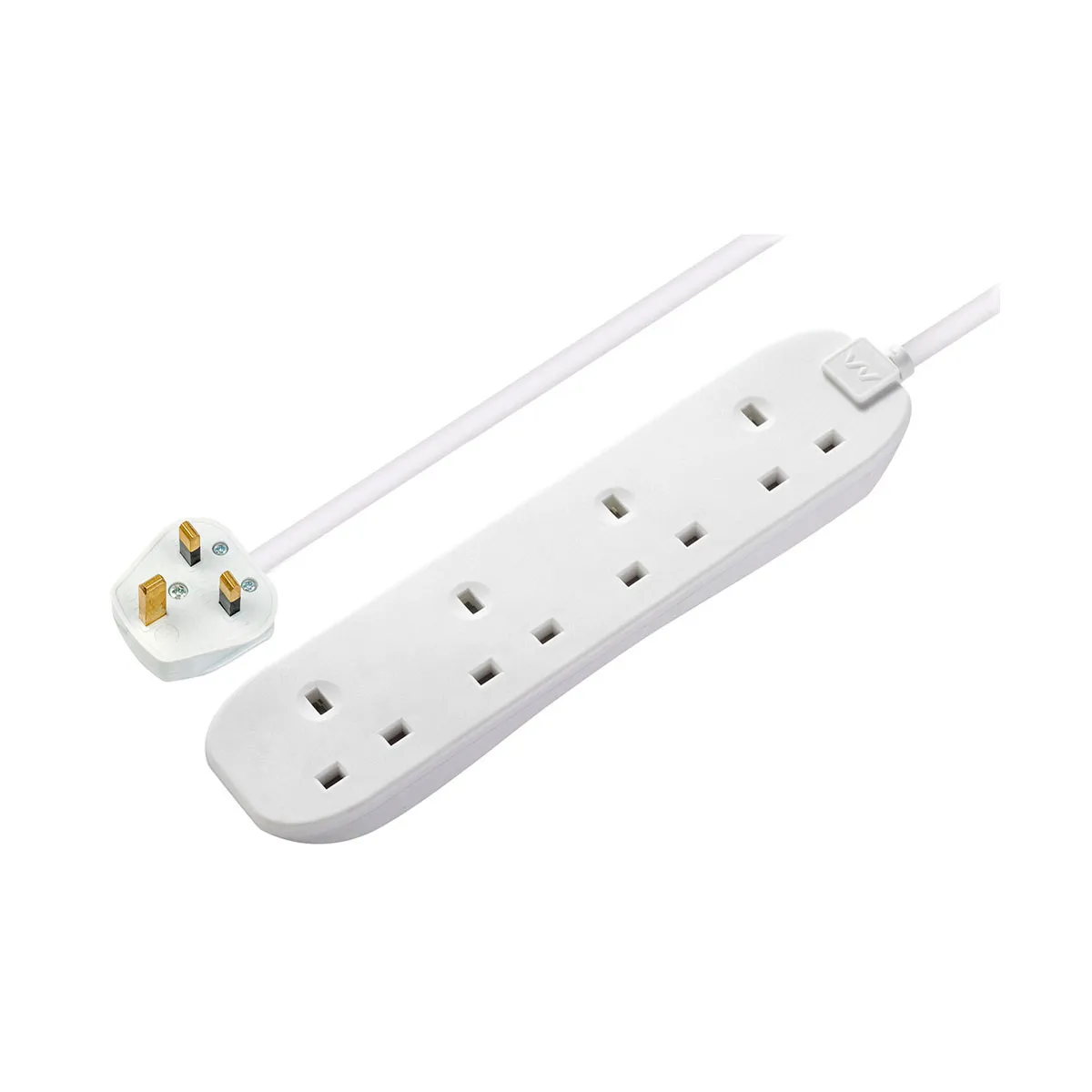 4 Socket 2m Extension Lead 13A White