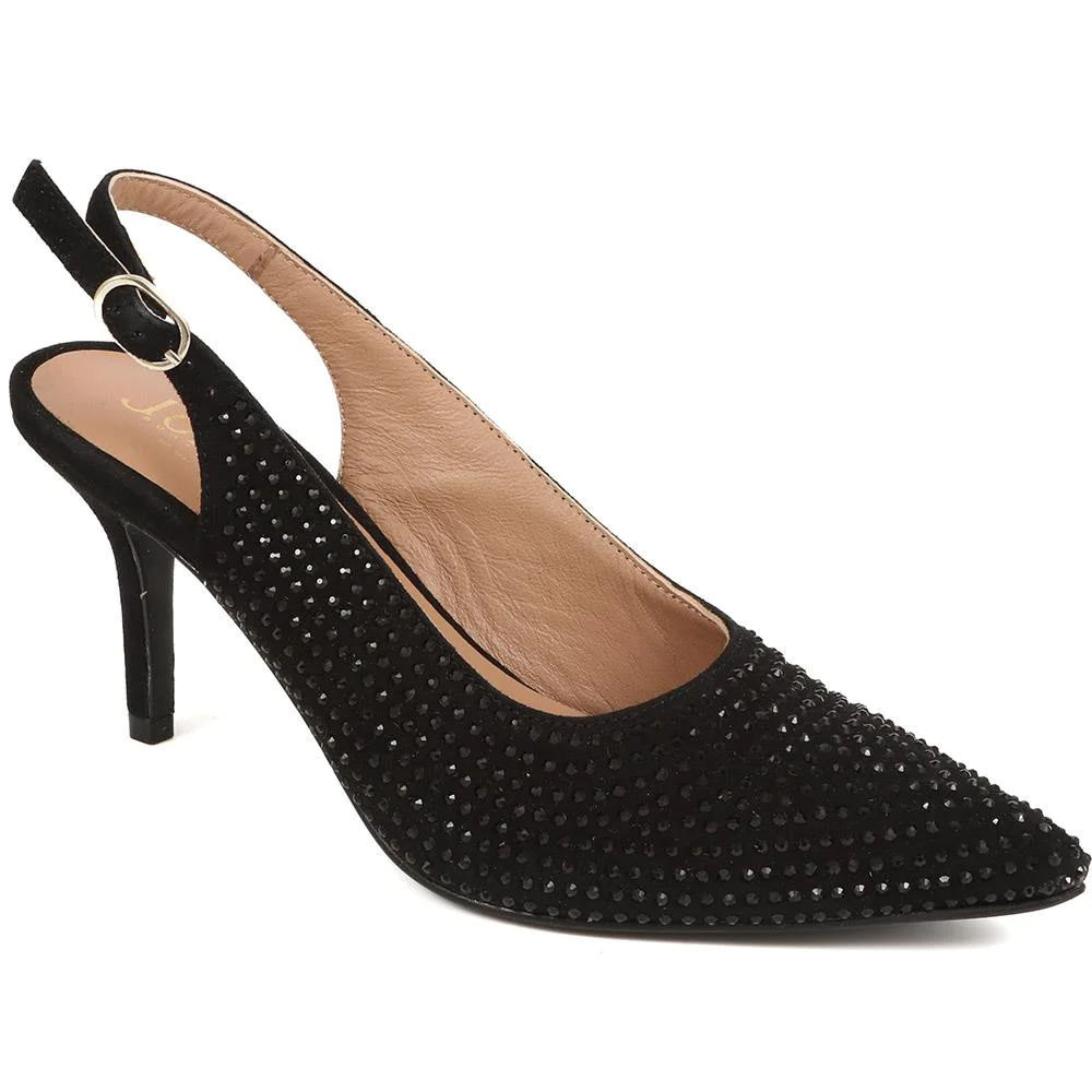 Jones Bootmaker Jewelled Slingback Stiletto Heels - Kamalia / 324 331