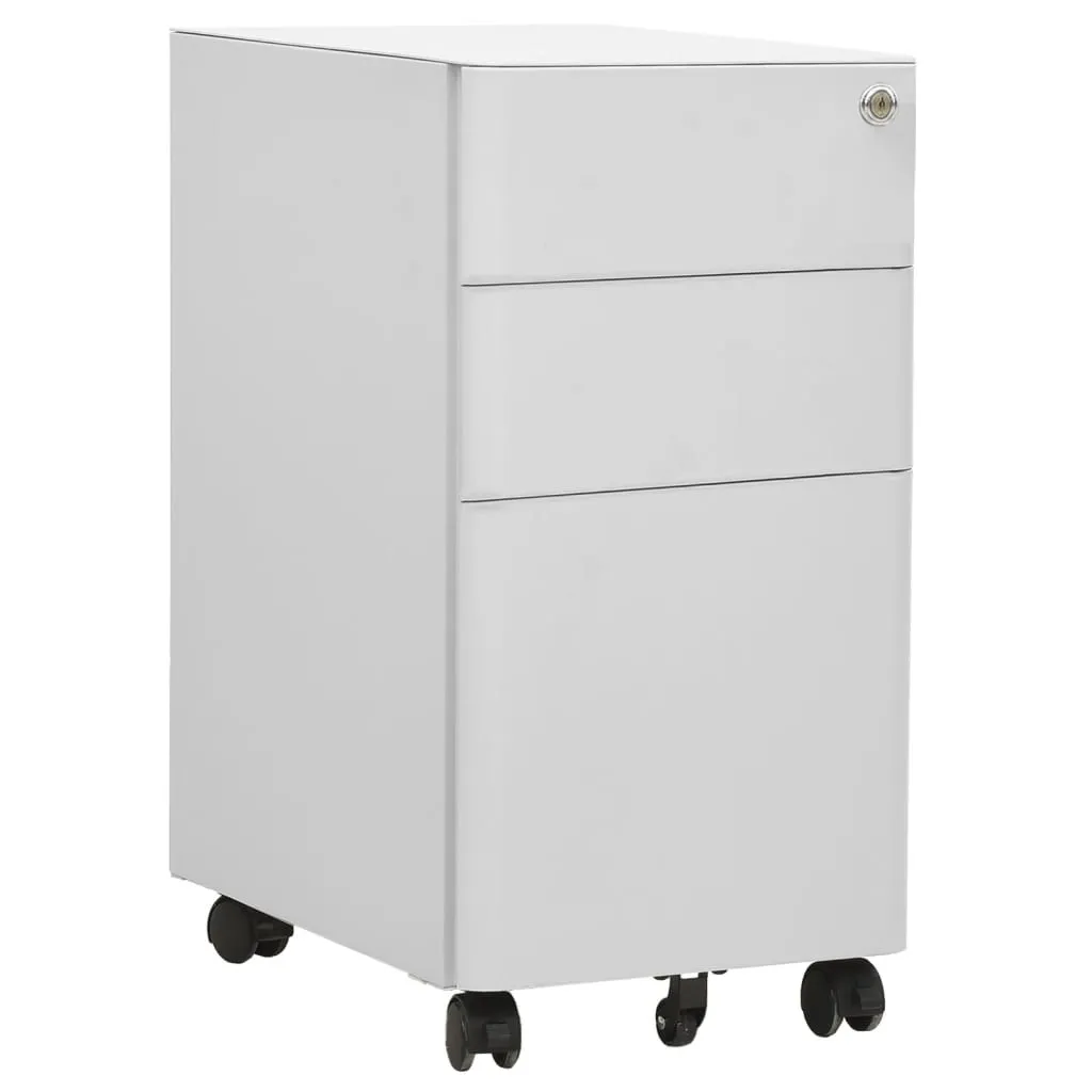 VidaXL Mobile File Cabinet Light Grey 30x45x59 cm Steel