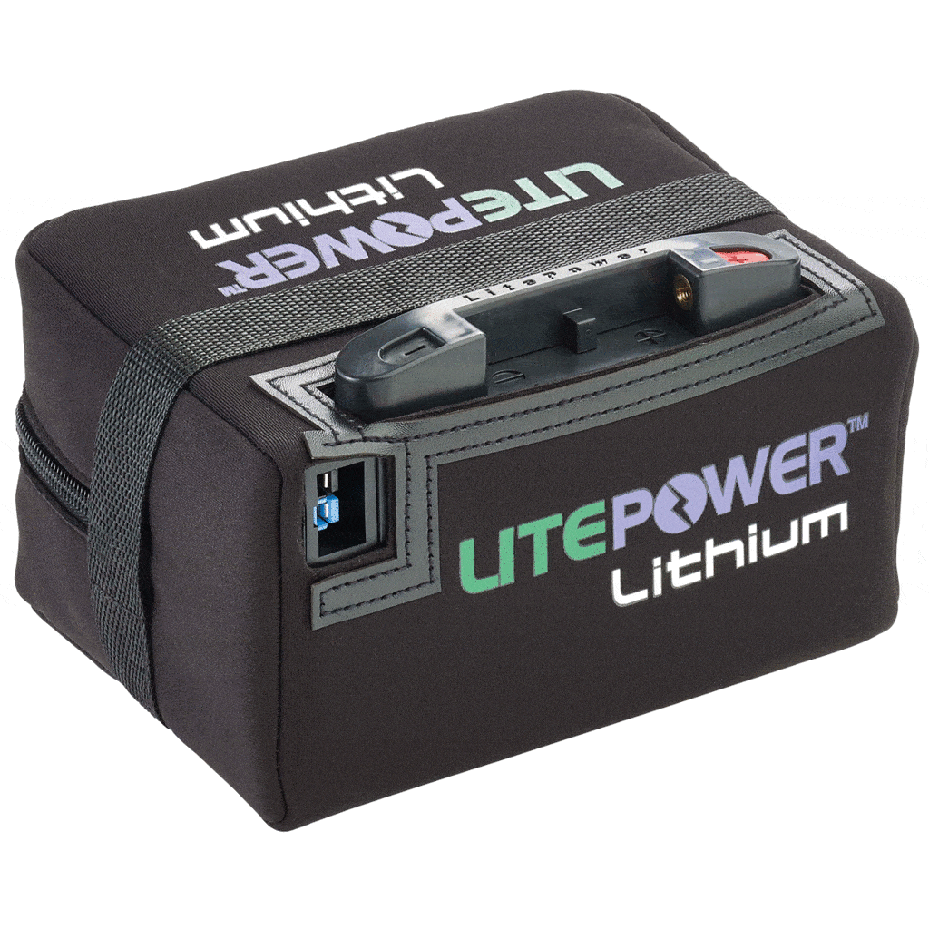 Motocaddy LitePower Extended Lithium Battery (22ah) & Charger, Male, LITH BATT & CHARGER, Grey