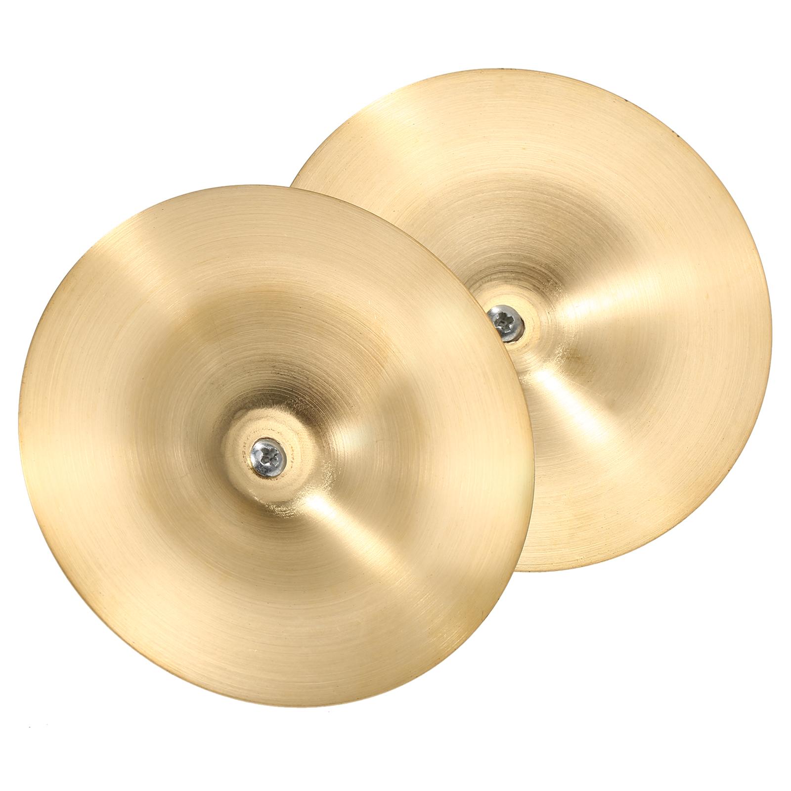 TOMTOP JMS 1 Pair Finger Cymbals with Wooden Handle 3.5-inch Mini Finger Cymbals Copper 9cm Hand Cymbal for brass