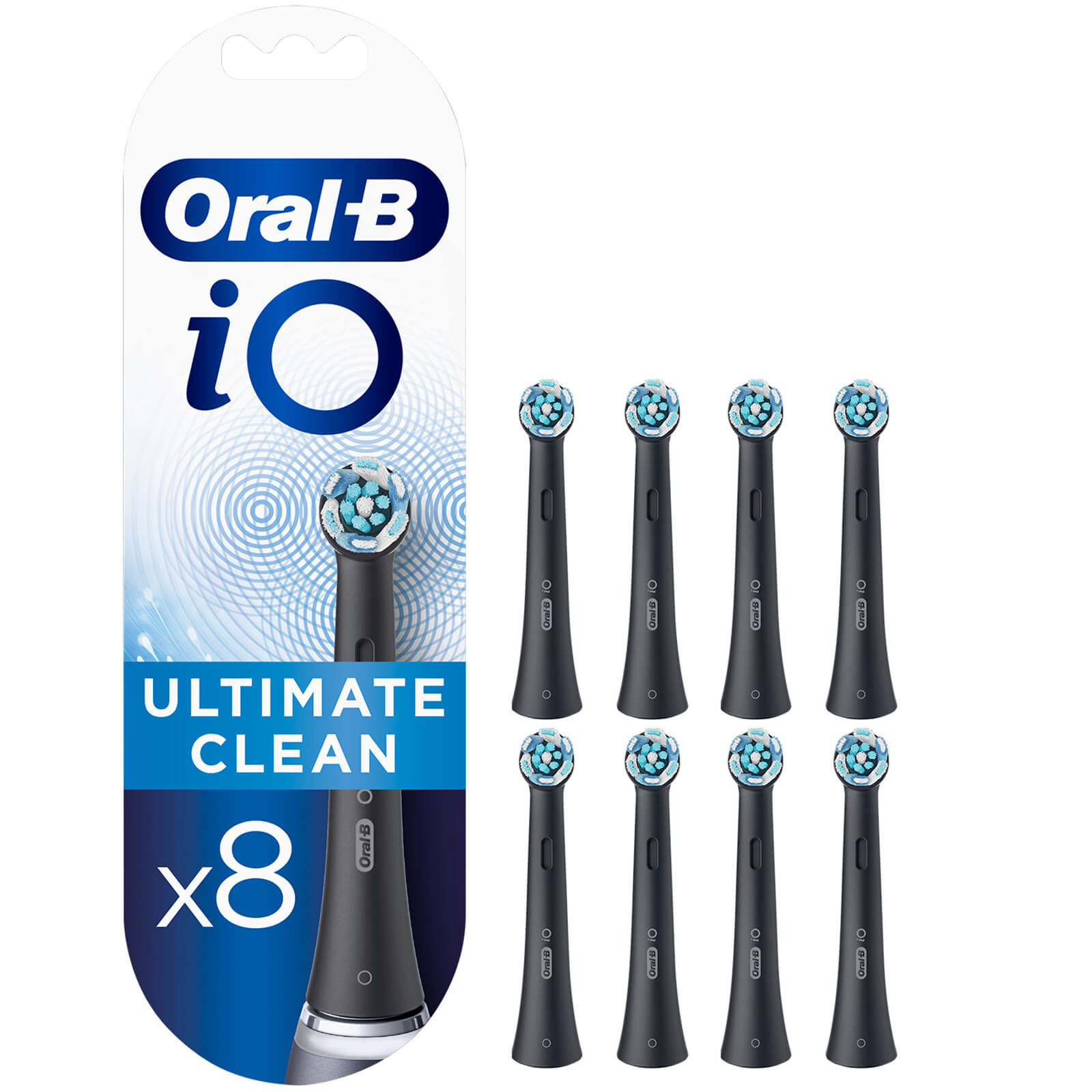 Oral B OralB Oral-B iO Ultimate Clean Black Brush Heads 8 Pieces