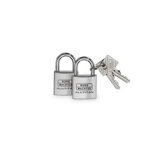 Burg Wächter Pack of 2 Alutitan Aluminium Padlocks - Silver / 40mm