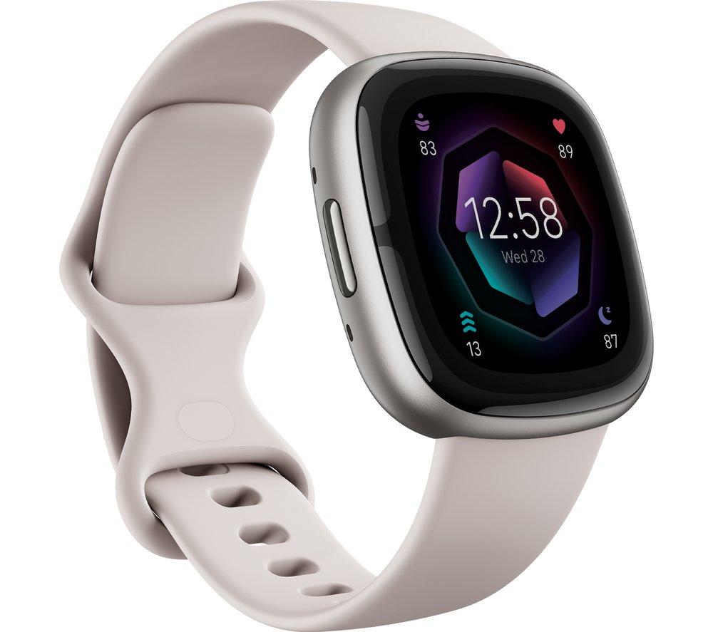 Fitbit Sense 2 Smartwatch - Lunar White & Platinum for Phones