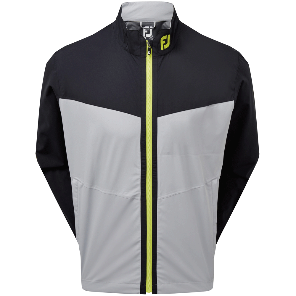 Footjoy HydroLite Rain Golf Jacket, Mens, Black/grey/lime, Small  | Online Golf