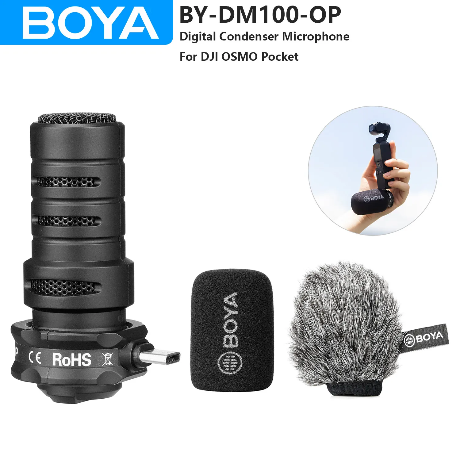 Boya Digital Shotgun Microphone for DJI OSMO Pocket
