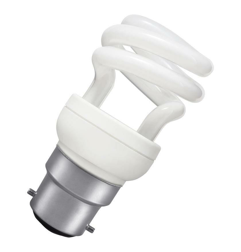Crompton Lamps  CFL T3 Helix Spiral 15W B22 Dimmable Daylight Frosted