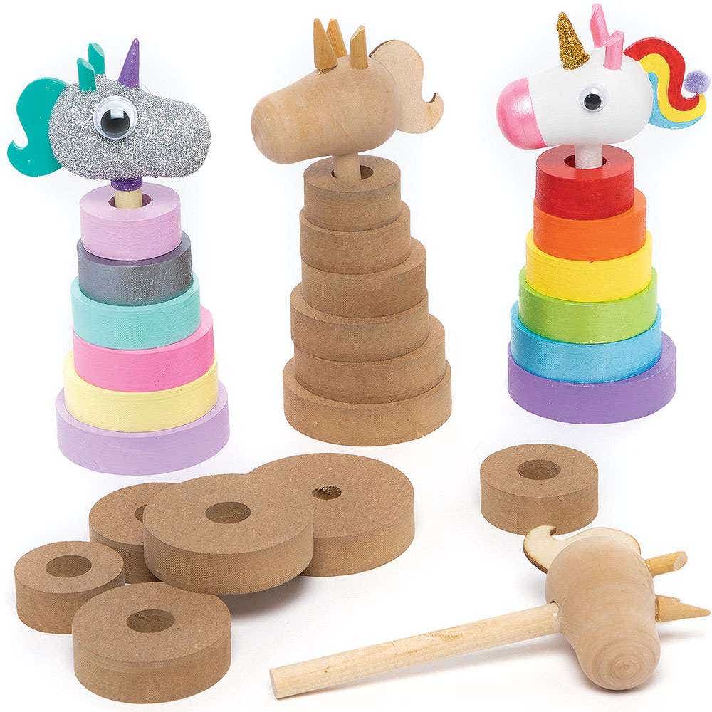 Baker Ross Unicorn Wooden Stacking Kits (Pack of 2)