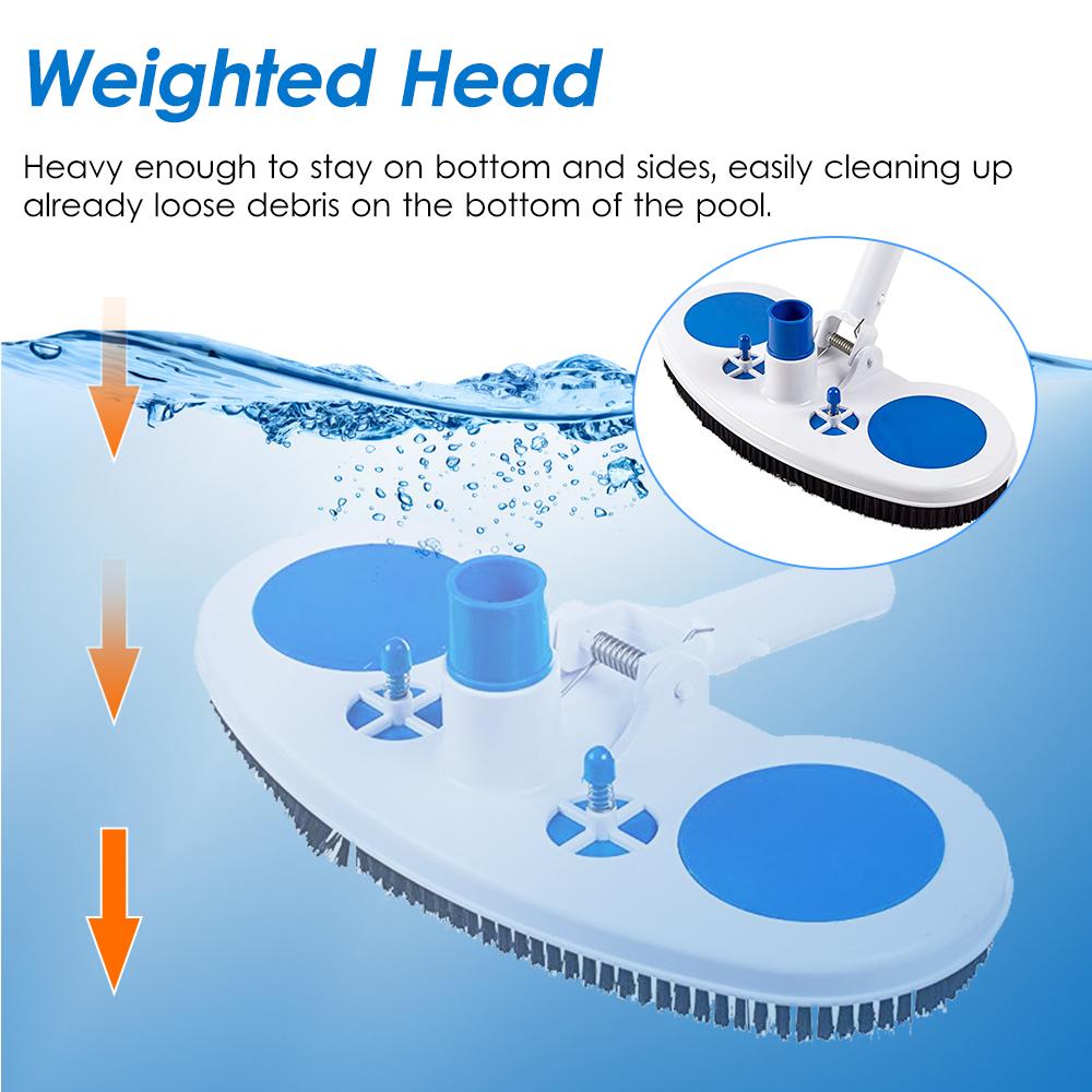 TOMTOP JMS 13.5-Inch Pool Vacuum Head Inground Above Ground Vinyl Pool Vacuum Brush Head Spa Vacuum Attachment blue