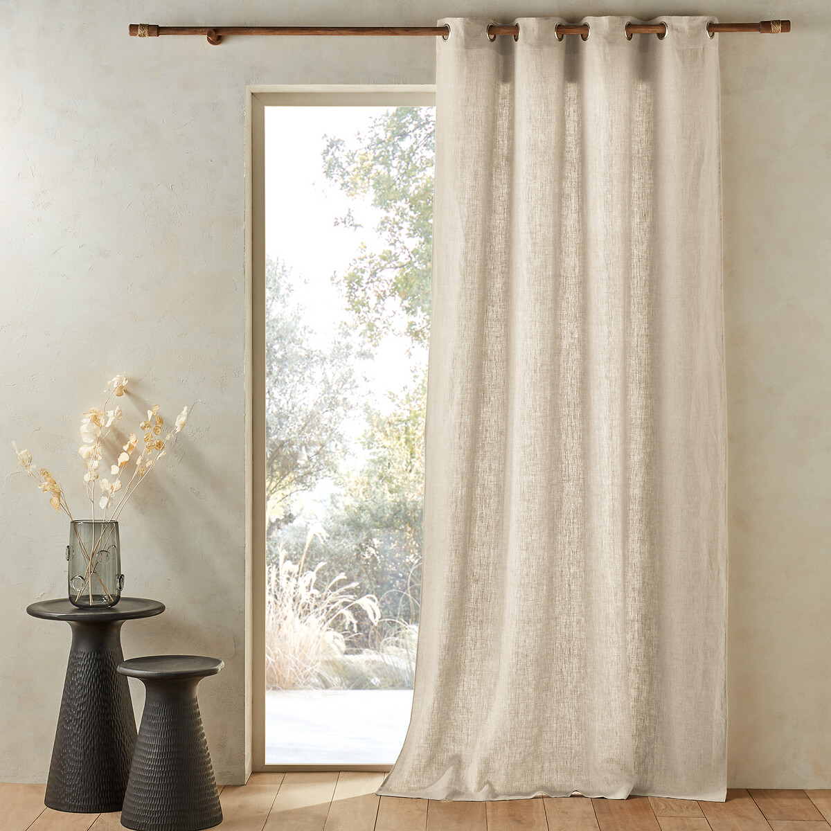 AM.PM Private Pre-washed Single Linen Curtain With Eyelets