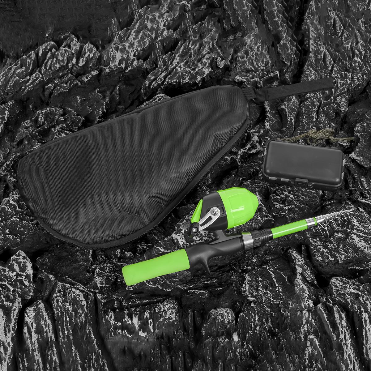 GoolRC Kids Fishing Rod and Reel Combo Full Kit 1.5m Telescopic Fishing Casting Rod Spincast Reel Set with Green 2