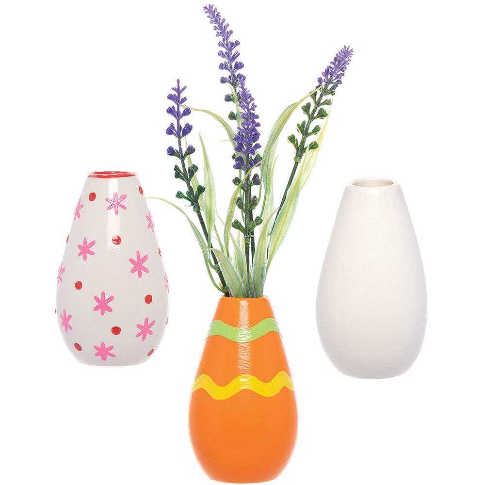Baker Ross Ceramic Flower Bud Vases (Box of 4)