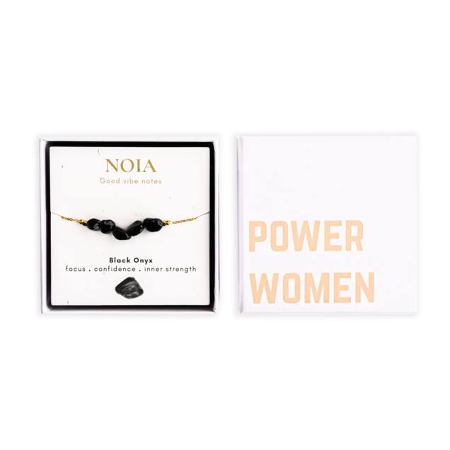 Noia Jewellery Armband Onyx Goudkleurig Letterbox Gifts