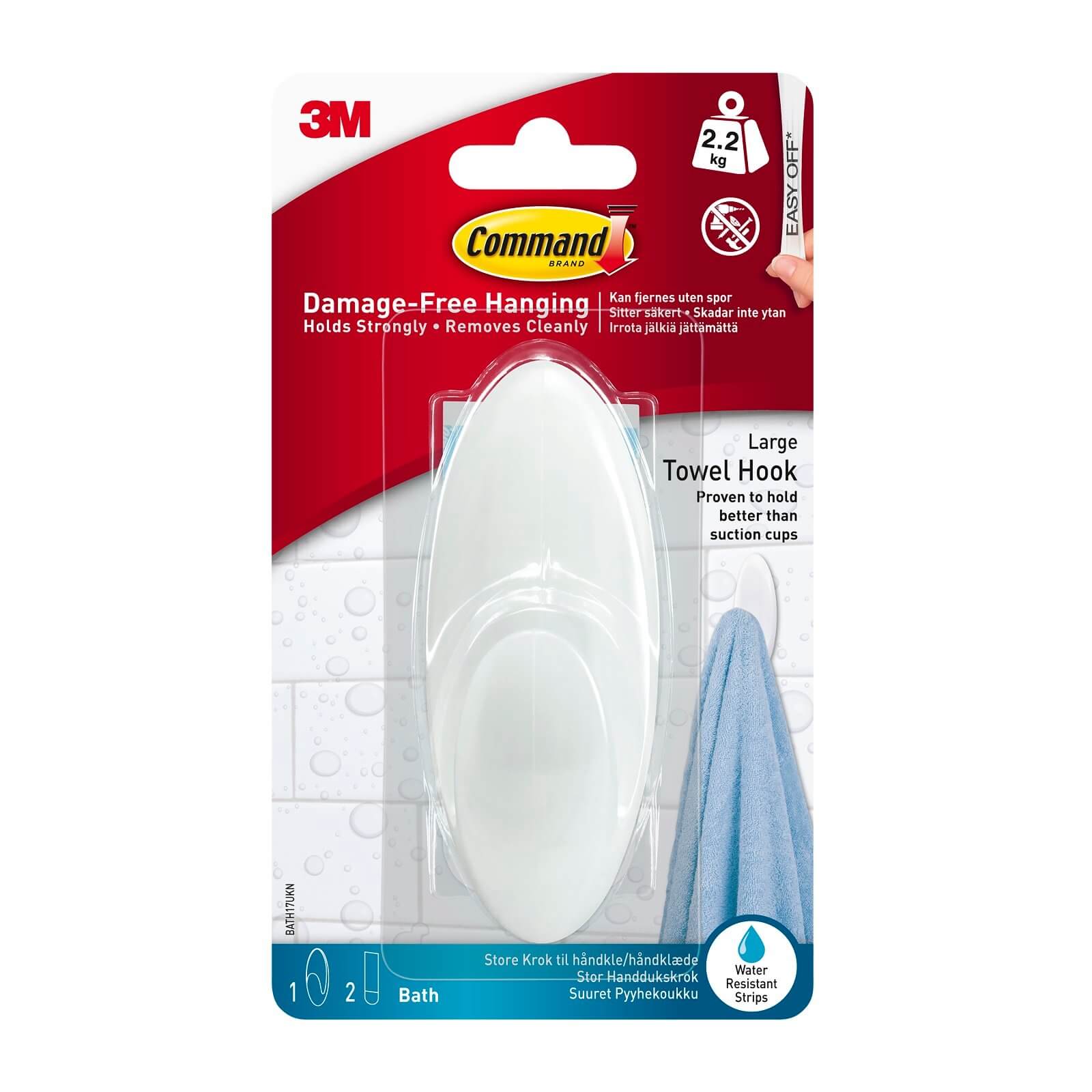 3M Command Bath Large Towel Hook