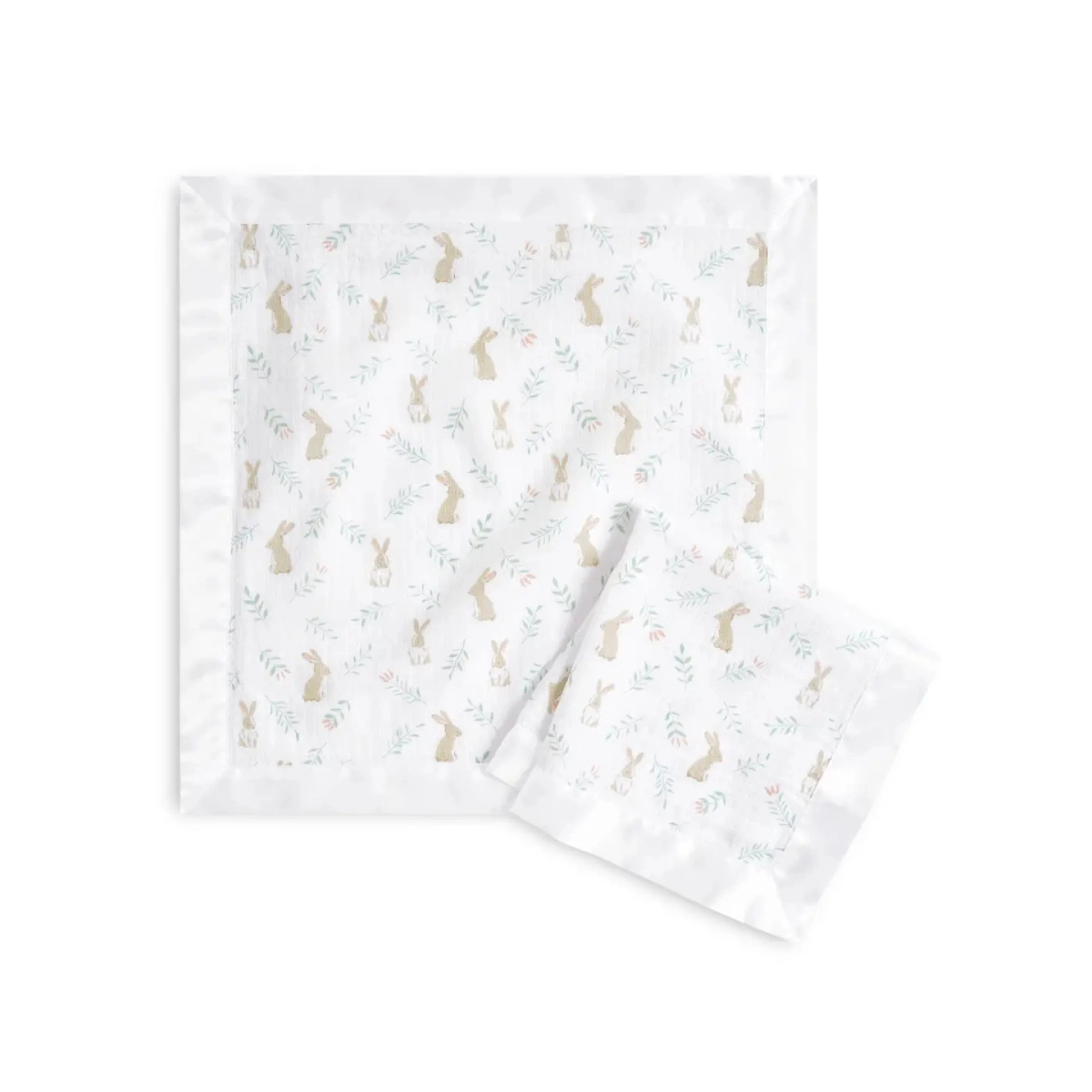 Aden + Anais Pack of 2 Essential Cotton Muslin Security Blankets - Blushing Bunnies