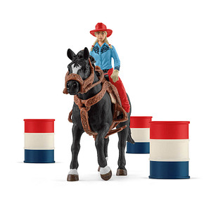 Schleich Farm World Cowgirl Barrel Racing Fun Toy Playset, 3 to 8...