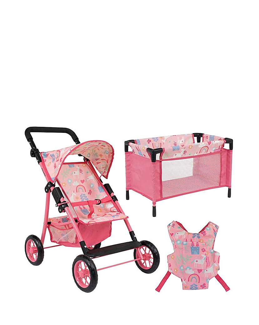 Cosatto Little Woo Dolls Pram Travel Set Unicorn