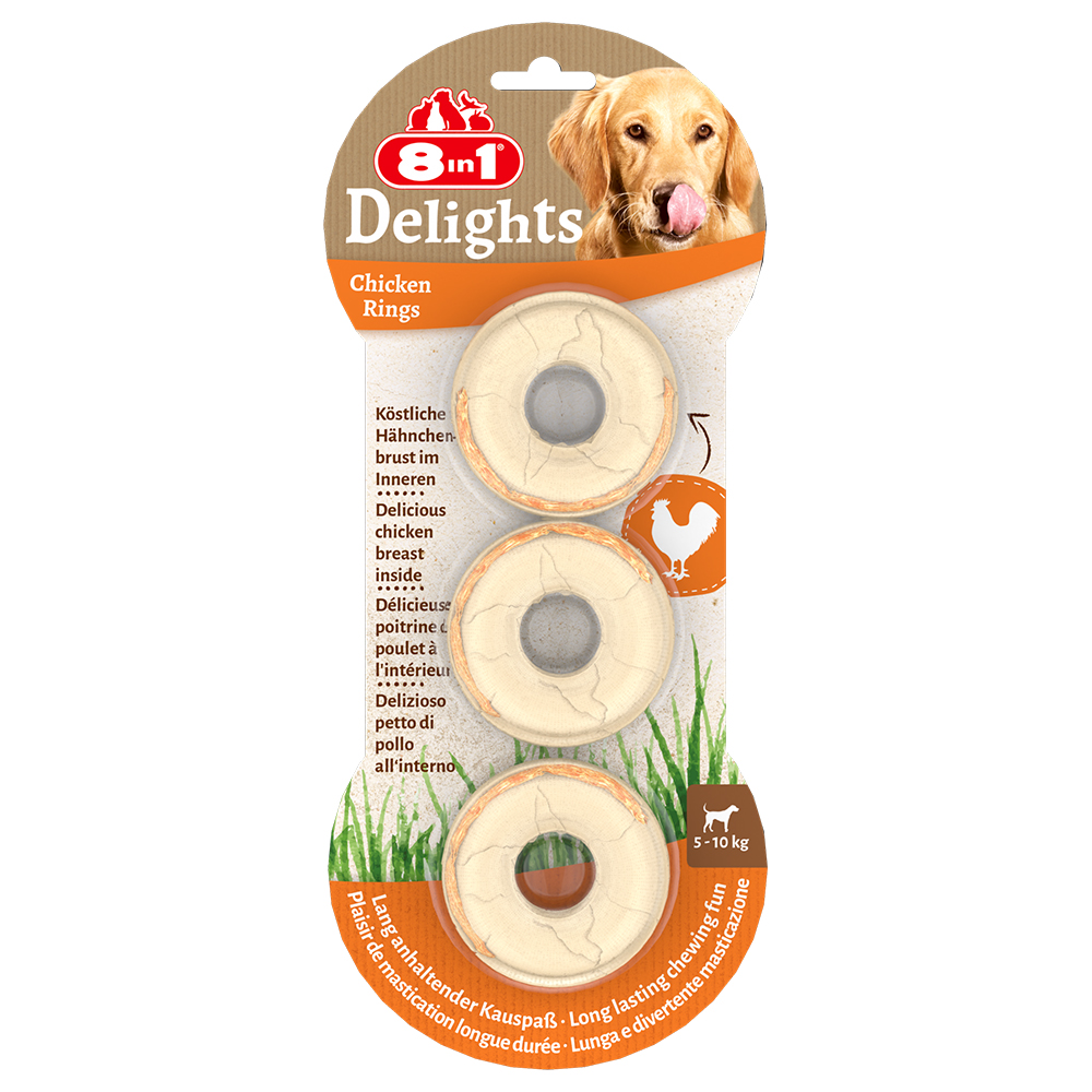 8in1 Delights Meaty Chewy Rings - Saver Pack: 3 x 3 Rings