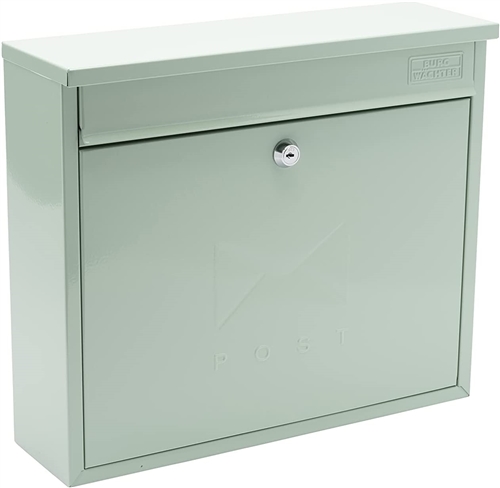 Burg-Wachter Elegance Chartwell Green Wall Mounted Galvanised Steel Lockable Weatherproof Post Box 36X31X10Cms