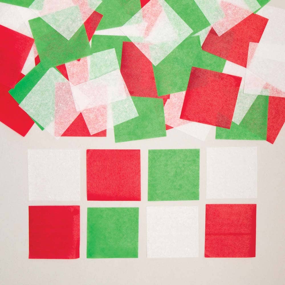 Baker Ross Christmas Mini Tissue Paper Squares (Pack of 3000)