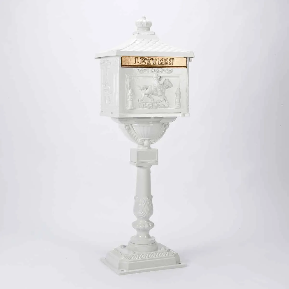 Arboria Garden Decor Aluminimum White Post Box 117X42X38Cm