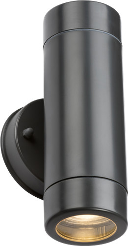  Eamon - 230v Ip54 Gu10 Polycarbonate Up/down Wall Light - Anthracite