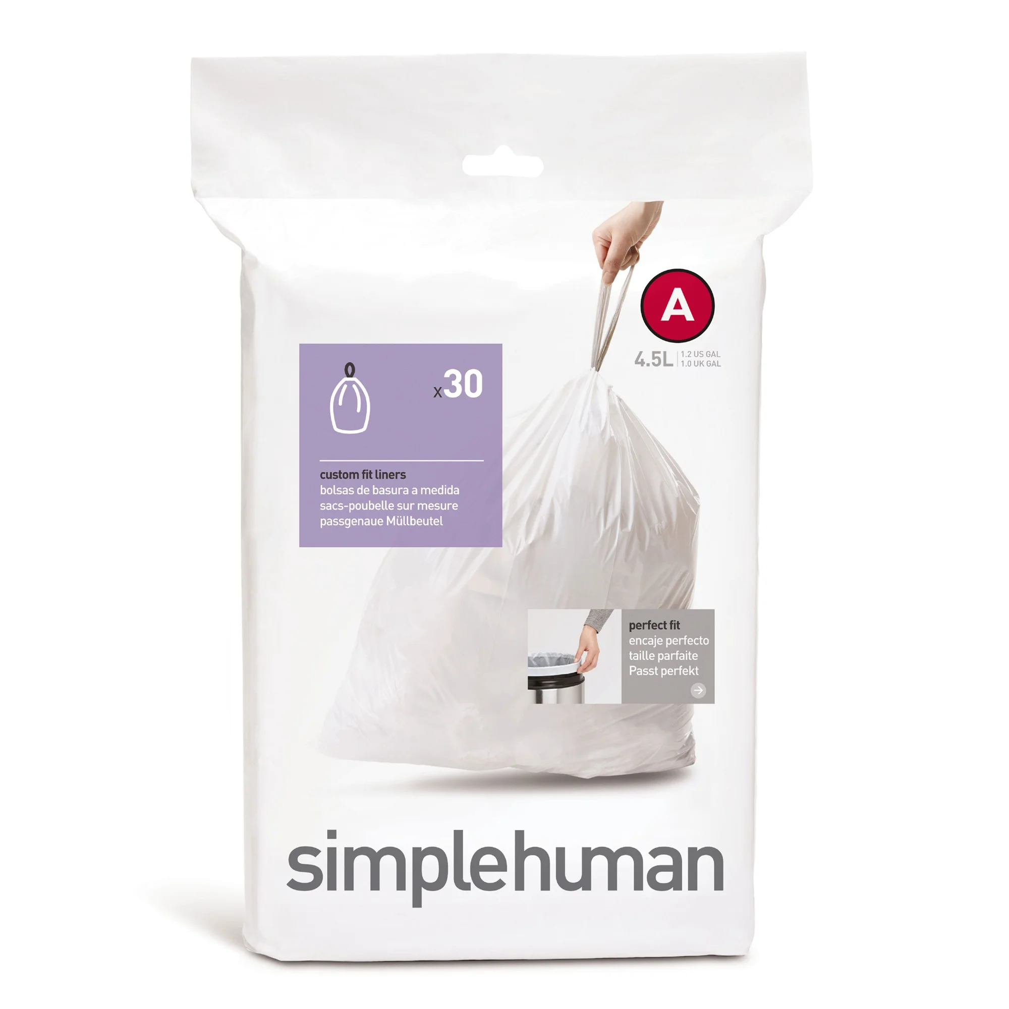 Simplehuman 4.5 Litres Code A Rubbish Bin Liners (Set of 2) simplehuman