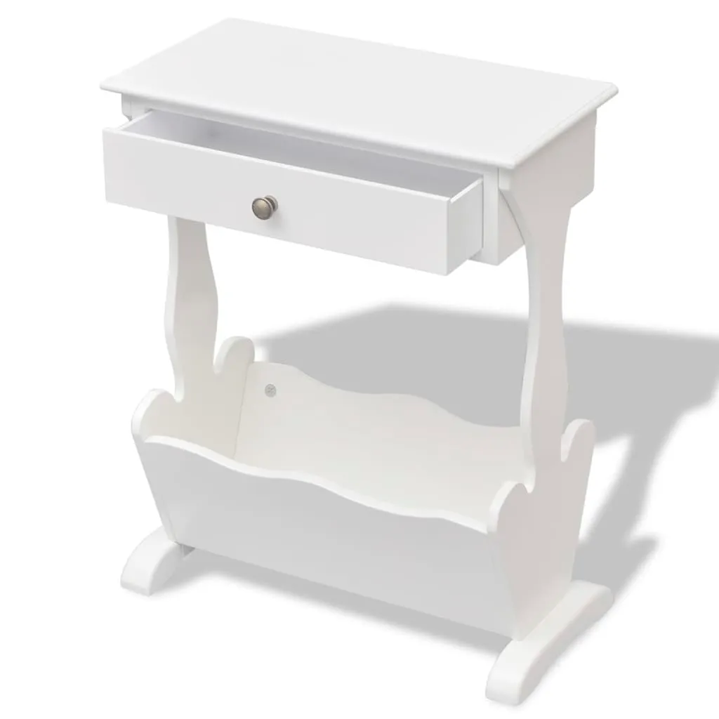 VidaXL Magazine Rack Melrose White