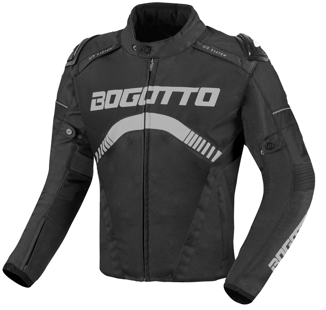  Boomerang Giacca tessile da moto impermeabile, nero-grigio, dimensione 2XL per uomo