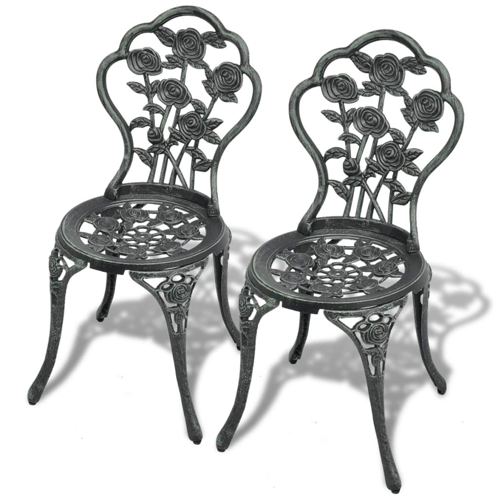 VidaXL Bistro Chairs 2 pcs Cast Aluminium Green