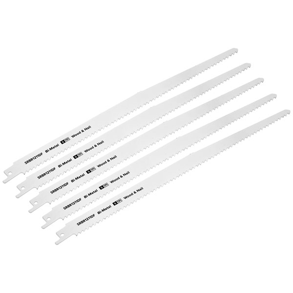 Sealey SRBR611DF Reciprocating Saw Blade Wood & Nail 150mm 6tpi - Pack of 5