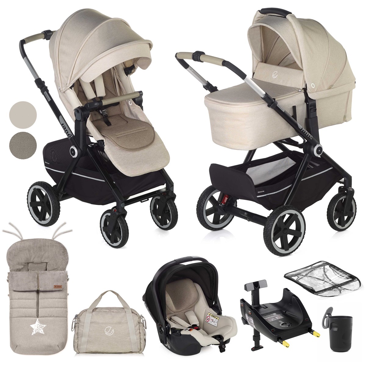  Crosslight-3 + Sweet + Koos iSize, 10 Piece Travel System Bundle