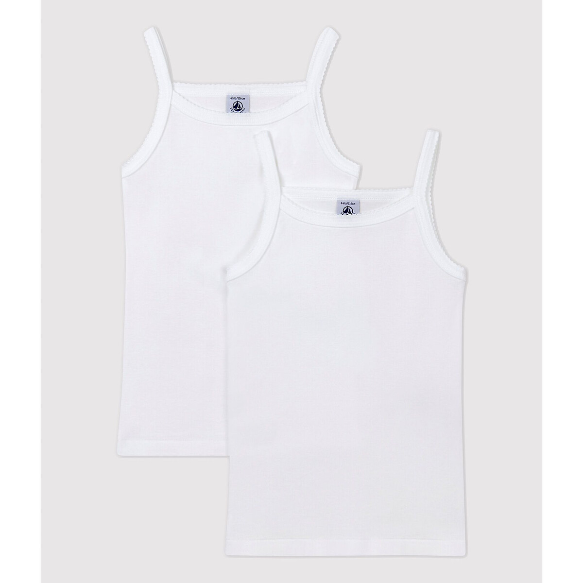 Petit Bateau Girls Pack Of 2 Camis In Cotton