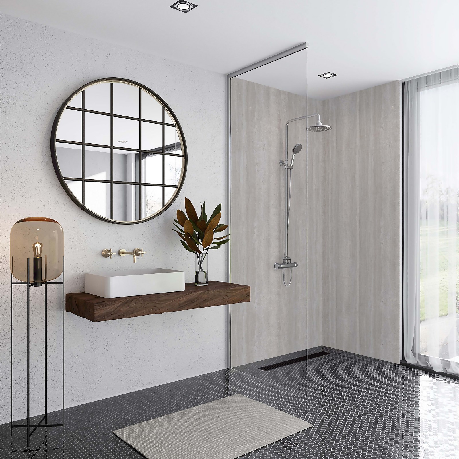 Homebase Wetwall Elite Post Formed Shower Wall Panel Vieste - 2420x1200x10mm