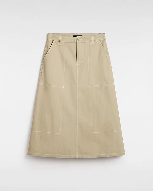 Vans Codey Long Flare Utility Skirt (elm) Women Beige, Size 27