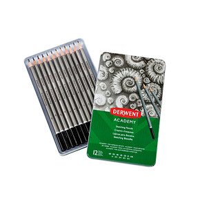 Derwent Academy Derwent Academy Sketching Pencils Tin Pack of 12 | Colouring > Pencils > Pencils