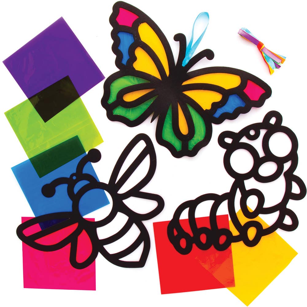 Baker Ross Insect Bug Stained Glass Decoration Kits (Pack of 6)