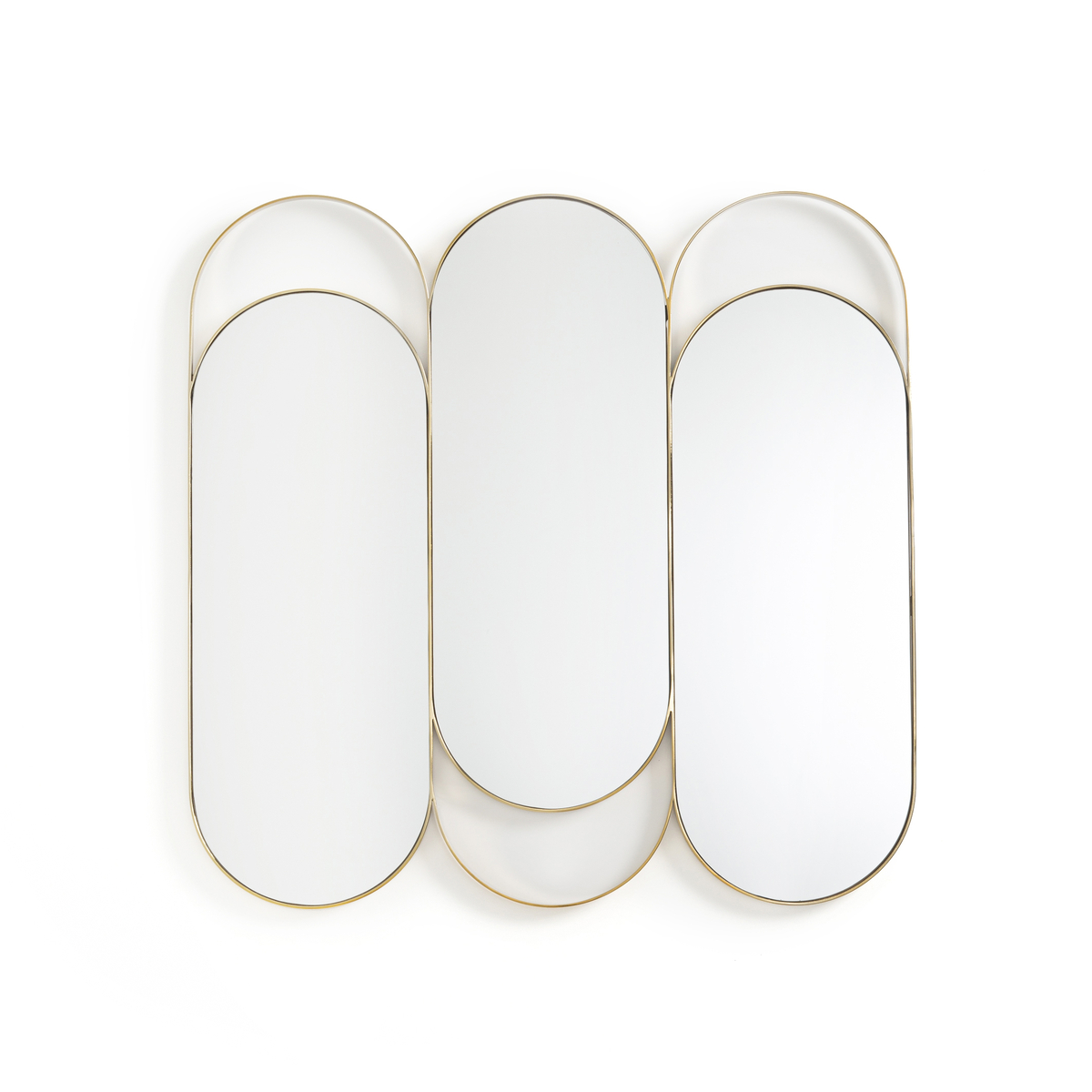 La Redoute Interieurs Alama Brass Triptych Mirror