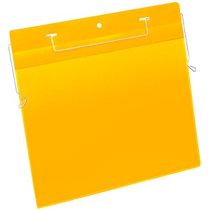 Durable Durable Document Pocket with Wire Hanger A4 Landscape Yellow