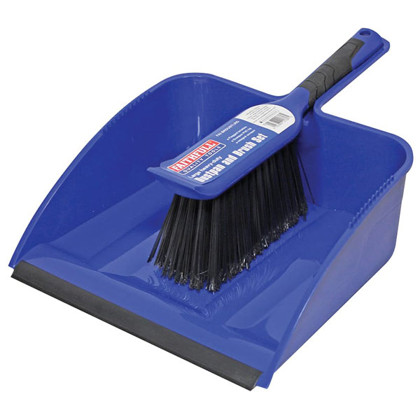 Faithfull FAIBRDUSTLRG Large Plastic Dustpan & Brush Set