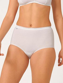 Sloggi Women's Basic+ Maxi 3 Pack Full Briefs|Size: 24|white