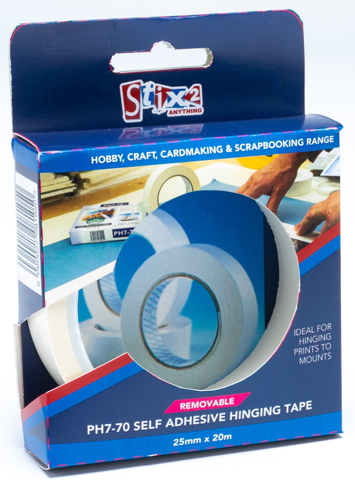 Removable Self Adhesive Hinging Tape PH7-70 25mm x 20m