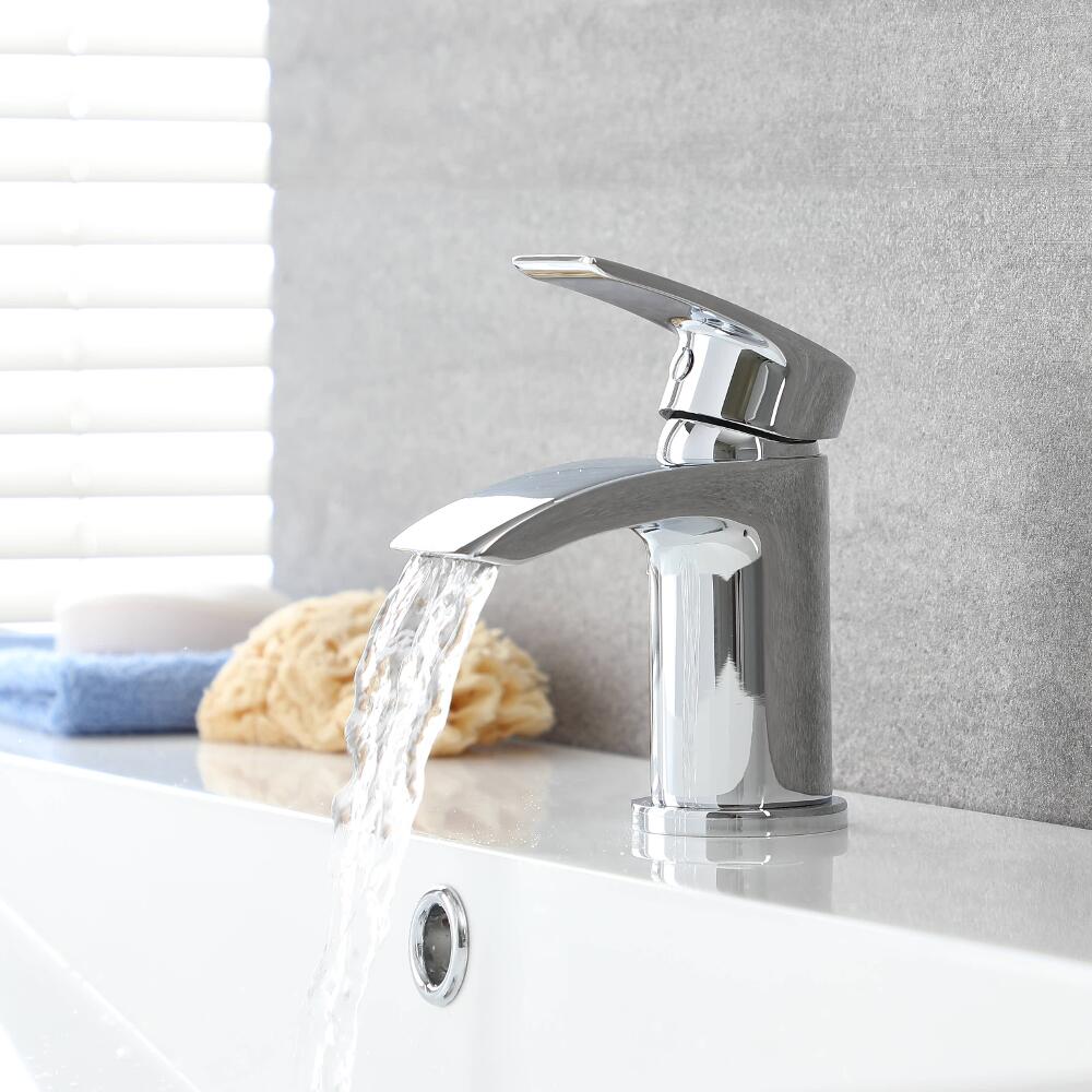 Hudson Reed Milano Razor Chrome Mono Basin Mixer Tap With Modern Design and Ceramic Disc Technology