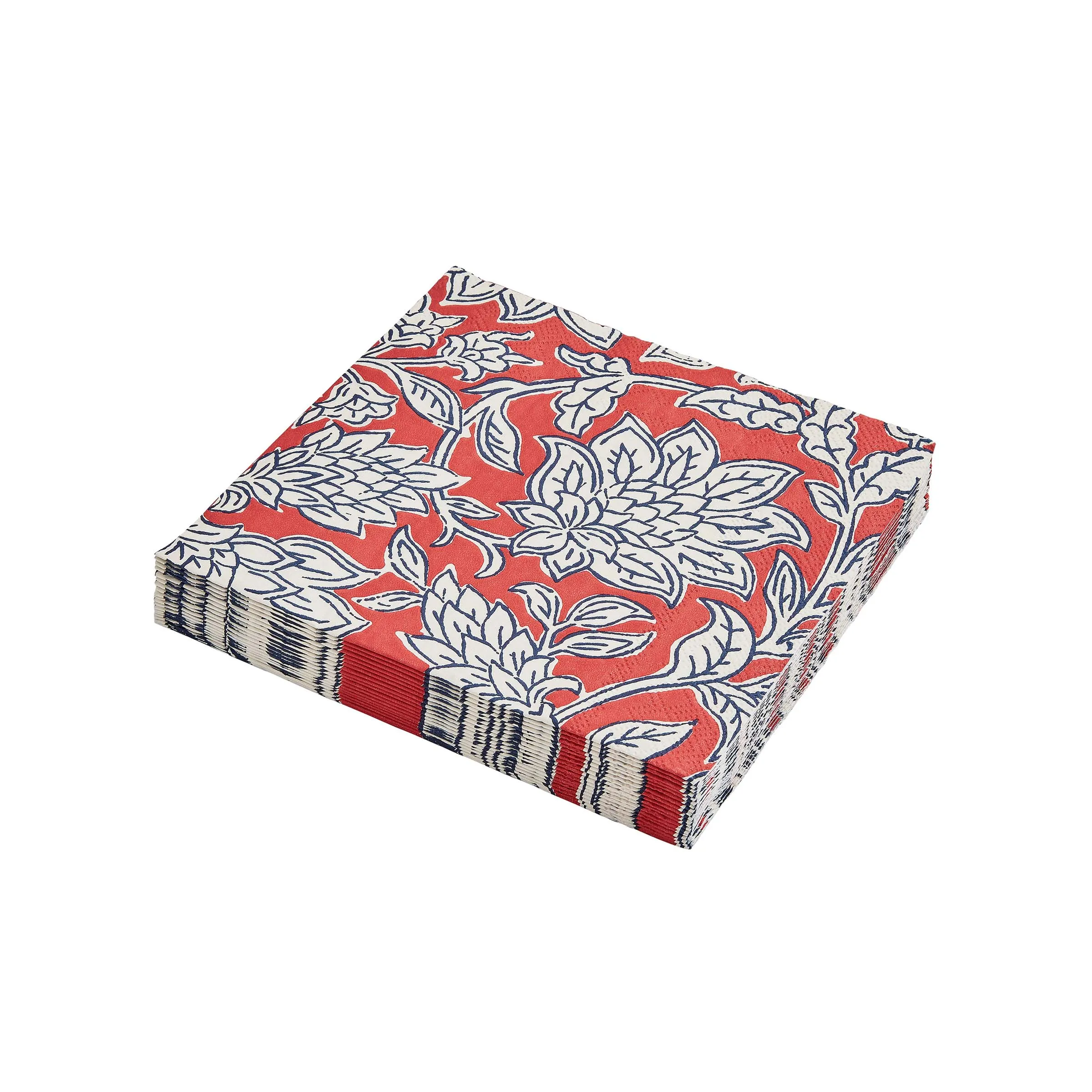Land & Shore Rowallane Paper Napkins, Blue/Red