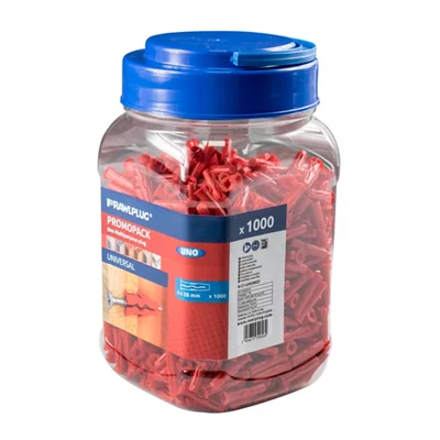Rawl UNO Universal Wall Plugs, Red 6mm
