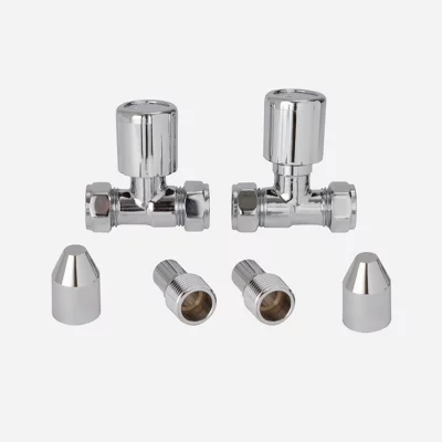 Flomasta Gloss Chrome Effect Straight Manual Radiator Valve (Dia)15mm X ½" (Dia) 15mm