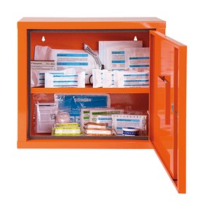 Söhngen Shngen First Aid Cupboard, Din 13157, With Contents, Signal Orange, Depth 200mm,